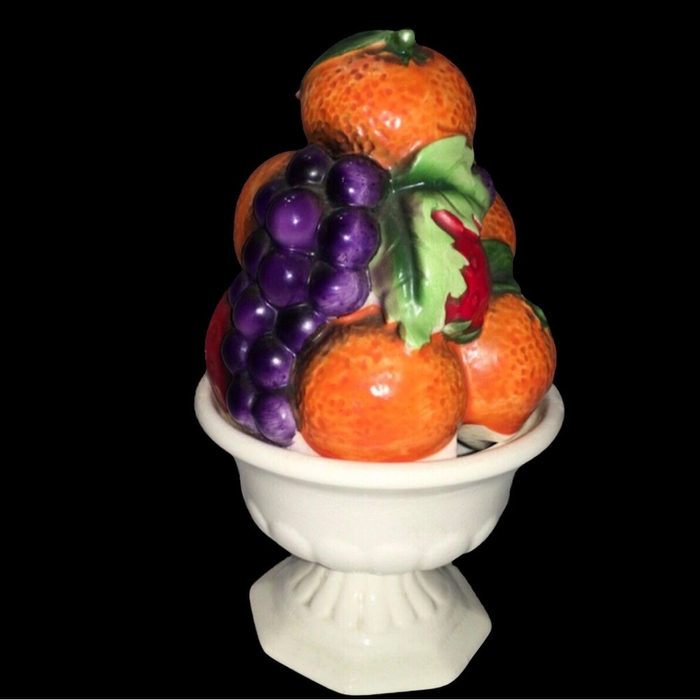 Vintage Lefton Footed Jam Jar Compote Stacked Fruit Design 6.5”